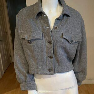 90'S FUTURE OZBEK BY RIFAT OZBEK CROPPED COTTON TRUCKER JACKET SZ 8